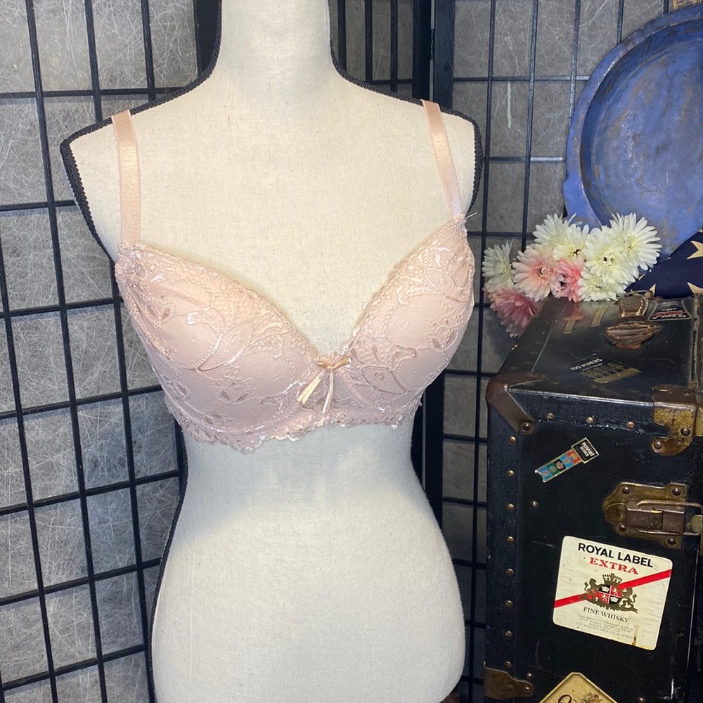 Blush Pink Lace Bra